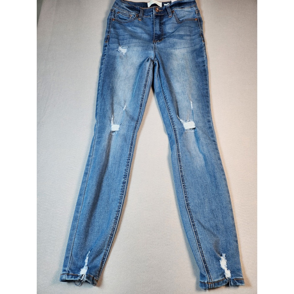 RE generation by Celebrity Pink Girls Distressed Skinny Jeans Blue Hydro Size 12